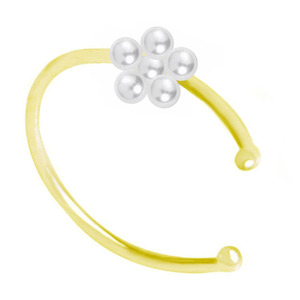 Anneau de nez factice en forme de fleur de prunier, en cuivre plaqué argent, clip de nez en C, accessoire de piercing corporel indien et thaïlandais, clou de nez <span class=keywords><strong>pour</strong></span> femme - Product Image 6
