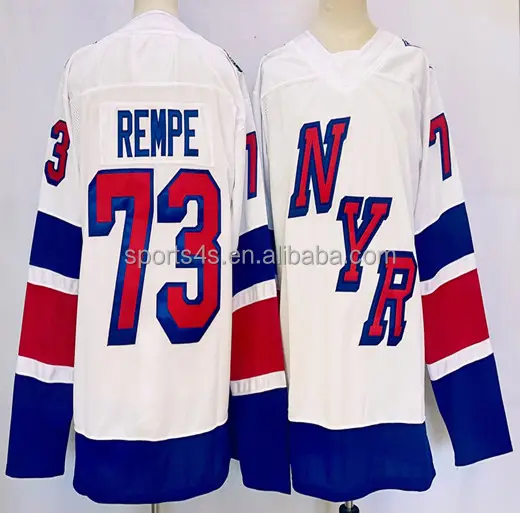 All'ingrosso a buon mercato New York Hockey squadre Rangers Matt Rempe Mika Zibanejad PANARIN KREIDER maglia bianca blu cucita