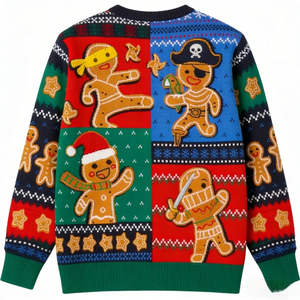 <span class=keywords><strong>Pull</strong></span> de Noël amusant, motif Bonhomme en pain d'épices, Ninja, Pirate, Père Noël, vente en gros OEM, <span class=keywords><strong>pull</strong></span> tricoté pour hommes et femmes, idéal pour les fêtes de Noël - Product Image 2