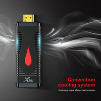 Allwinner H313 Quad Core ARM Cortex A53 X96 S400 Internet TV Stick Android 10.0 STB Stick Plástico Negro y Rojo