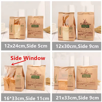 Sacs en papier kraft personnalisés de qualité alimentaire avec fenêtre pour boulangeries, pains, baguettes, croissants, cafés et supermarchés
