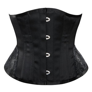 Floral Embroidery Curve Hem <strong>Strapless</strong> Underbust Corset Tummy <strong>Control</strong> Lace up <strong>Body</strong> <strong>Shaper</strong> 14 Steel Bones Bustiers Top - Product Image 3