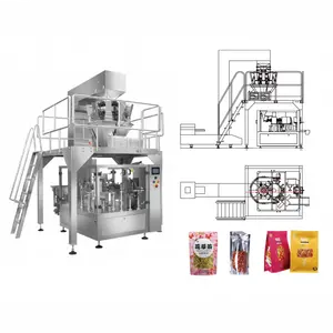 Embolsadora vertical automática de sal de azúcar de arroz, máquina de llenado de bolsas de cereales de grano de arroz, máquina de envasado de azúcar de 1kg y 5kg