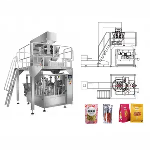 Automatische vertikale Reiszucker-Salz verpackungs maschine Reiskornbohnen-Müslibeutel-Füll maschine 1kg 5kg Zucker verpackungs maschine