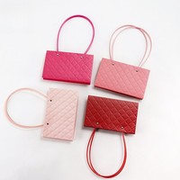 Tas Jinjing Motif Bunga Berbentuk Belah Ketupat Jelly Macaron, Tas Pembawa Buket Bunga Persegi