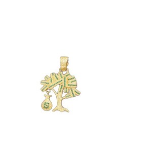 Nuevo Diseño de Moda <span class=keywords><strong>Dollar</strong></span> <span class=keywords><strong>Tree</strong></span>, Colgante Dorado con Incrustaciones de Circonitas, Super Brillante con Cadena de Cuerda, Joyería de Regalo - Product Image 5