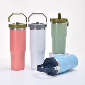 Double Wall Travel Beverage Cup with Carry Handle, 30oz Stainless Steel Insulated Tumbler for Car and Office - Product Image 3