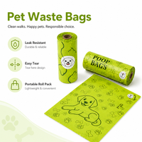 Bolsas para excremento de perro al por mayor, con sellado fuerte y fácil de rasgar, para parques, viajes y paseos diarios
