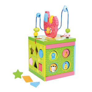 Jouet éducatif multifonction 6 en 1 pour bébé, cube d'activités en forme de labyrinthe de <span class=keywords><strong>perles</strong></span> en <span class=keywords><strong>bois</strong></span> pour enfants - Product Image 4