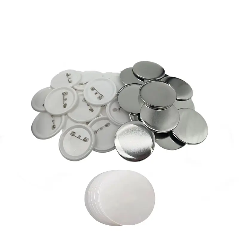 DIY Round Shape Blank Metal Plastic Badges Custom Pin Tin Badge Buttons