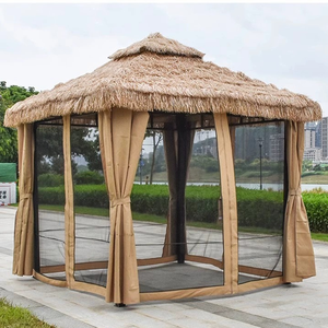Innenhof im Freien, Pavillon, Freizeit Stroh, Bauernhof im Freien, Obstgarten Simulation, Stroh Sonnenschirm, Bauernhaus im Freien, Pavillon