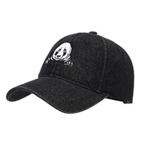 Gorra de Béisbol de Mezclilla Bordada con Diseño de Panda, Gorras de Béisbol Casuales de Tapa Suave para Hombre, Gorra Deportiva