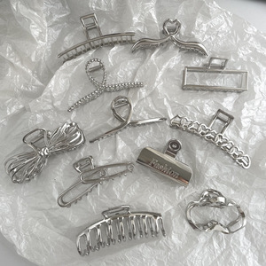Ensemble d'accessoires de cheveux à la mode, pinces à cheveux Vintage en alliage d'argent géométrique papillon tendance coréenne grandes pinces à cheveux pour filles - Product Image 2