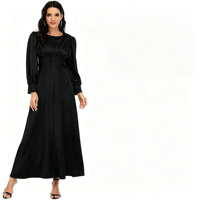 Robe longue élégante, grande taille, de haute qualité, simple et droite pour femmes musulmanes, robe longue tendance pour femmes musulmanes