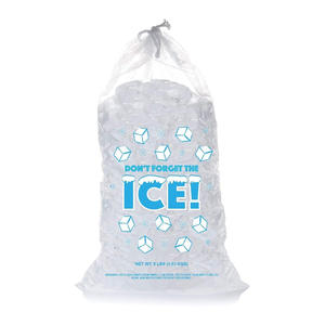 Bolsas de plástico biodegradables para cubitos de hielo, embalaje de 1Kg, 2Kg, 10Kg, 20 Libras con cordón - Product Image 1