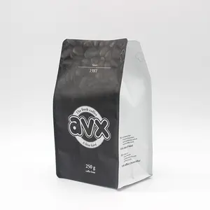 Sacchetti per il confezionamento di caffè con fondo piatto Eco Friendly 250g 12oz 340g stampati personalizzati con cerniera