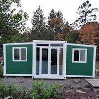 Maison conteneur pliable en acier 20/40 pieds, villa de luxe préfabriquée et portable, respirante, avec panneaux sandwich 50/75 mm, pour hôtel et appartement