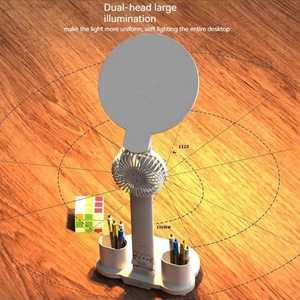 Lampe LED d'urgence multifonctionnelle pliable et dimmable avec ventilateur, porte-stylo, protection oculaire et horloge, idéale pour l'étude - Product Image 4