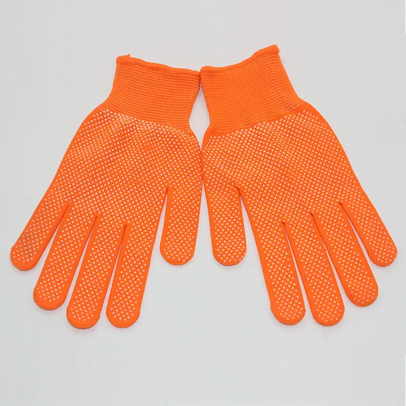 13g knitted working safety gloves with pvc dotted garden glove working protective gloves