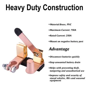 Tigerwill Chất lượng cao Brass dao lưỡi pin ngắt kết nối thiết bị đầu cuối với Wing Nut isolator chuyển đổi cho xe ô tô & Xe tải - Product Image 4