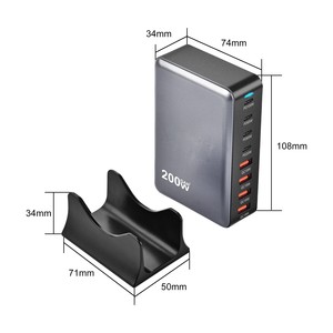 <span class=keywords><strong>Chargeur</strong></span> de bureau 200W, adaptateur multifonction GaN PD 200W, nouveau <span class=keywords><strong>chargeur</strong></span> transfrontalier <span class=keywords><strong>8</strong></span> ports 200W pour Samsung, <span class=keywords><strong>Apple</strong></span> <span class=keywords><strong>iPhone</strong></span>, Google - Product Image 2