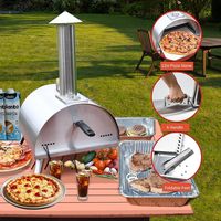 Barbecue portable pliable de haute qualité au feu de bois avec un excellent contrôle de la température, four à pizza en acier inoxydable pour le camping