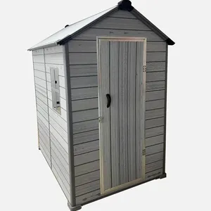 60x44ft Resin Shed for Outdoor, Garden Tool Storage Shed with Design of Lockable Doors, Tool Storage for Garden, Light Grey