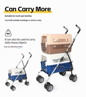 Poussette de voyage pliable en métal pour animaux de compagnie, approuvée par les compagnies aériennes, pour chiens et chats, chariot de transport extérieur transfrontalier pour animaux de compagnie