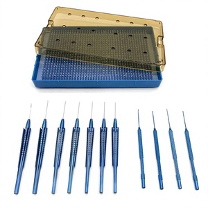 Kit d'instruments ophtalmiques : forceps, crochet de rétine, kit chirurgical pour opérations oculaires en acier inoxydable/titane - Product Image 1