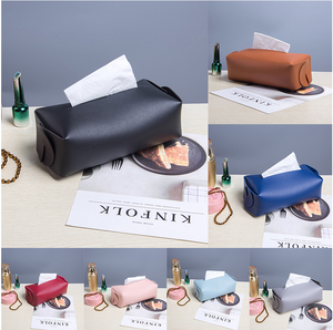 Couverture de mouchoirs en <span class=keywords><strong>cuir</strong></span> PU nordique boîte de <span class=keywords><strong>mouchoir</strong></span> pliante porte-serviettes salon cuisine boîte à mouchoirs de bureau - Product Image 6
