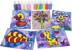 Début éducatif bricolage <span class=keywords><strong>sable</strong></span> peinture cartes Art enfants coloriage bricolage papier artisanat Kit avec 12 bouteilles <span class=keywords><strong>sable</strong></span> coloré pour les enfants - Product Image 4