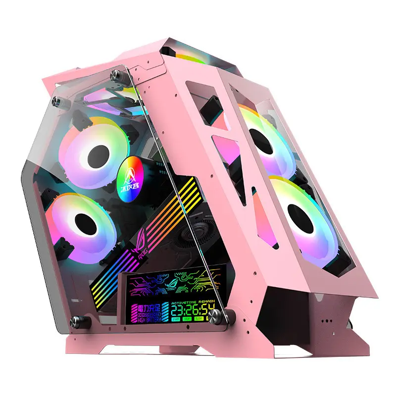 Nieuwe Atx Desktop Computer Gaming Pc Case Mid Tower Met Rgb Verlichting Atx Usb 3.0 Gehard Glas Pc Case