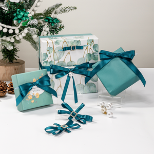 โบว์ริบบิ้นผ้าซาตินสีน้ำเงินลายจุด ขนาด 1 ซม. สำหรับขายส่ง โบว์สำเร็จรูปพร้อมเชือกผูก สำหรับตกแต่งวันหยุด ห่อของขวัญ - Product Image 4