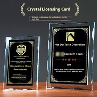 Carte d'autorisation cristal personnalisable Médaille Agent affilié Carte de distribution Plaque d'honneur Lettre cristal Trophées Métal Fer