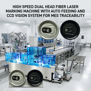 Machine de marquage laser à fibre double tête haute vitesse, nouvelle génération, avec alimentation automatique BMG, vérification CCD, tri de conformité, et traçabilité MES - Product Image 2