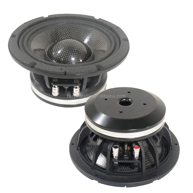 HUIYIN 650-043 Portable 6.5 Inch Car Audio Neo Mid Range Shiny Carbon Cone Powered 300w Rms Car Music System Bass Woofer Speaker