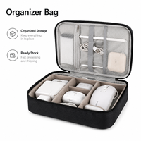 Organisateur d'accessoires électroniques de voyage, sac de rangement polyvalent, pochette à 3 niveaux pour usage domestique, pour les petits outils quotidiens
