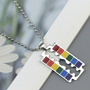 Trend Rainbow Gay Pride LGBT Collar de acero inoxidable Mujeres Hombres Collares <span class=keywords><strong>Lesbianas</strong></span> Gays Colgante Joyería Regalo Pareja Amistad - Product Image 4