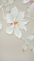 Murale murale 3D personnalisée en relief floral et oiseaux, imperméable et écologique, pour la décoration de la chambre et du salon