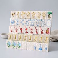 Ensemble de Mahjong Américain de Luxe en Acrylique avec Coquillages et Perles, pour 4 Joueurs, Table de Jeu, Jeu de Société Familial, Cadeau, Divertissement