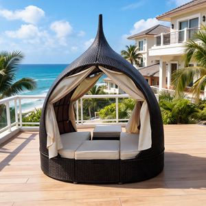 Conjunto de Muebles de Jardín Personalizables en Forma de Huevo con Asientos Modulares - Acolchados para Disfrutar con Sofisticación en el Litoral - Product Image 1