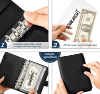 Carnet personnalisé A6 en cuir PU, classeur de budget, système de planification budgétaire avec enveloppes à fermeture éclair pour la gestion du budget