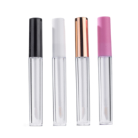 Conteneurs vides pour gloss à lèvres de 10 ml en gros, avec impression d'écran en matériau PET, logo personnalisé, applicateur à brosse