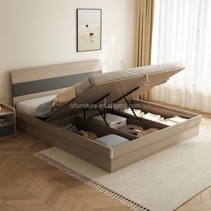 Economical Commercial 3 Star Hotel <b>Bed</b> Minimalist Solid Wood <b>Bed</b> <b>Frame</b> with Low-Profile <b>Platform</b> Base & Headboard - Product Image 3