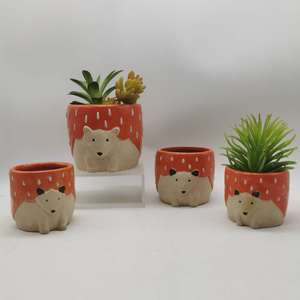 Vaso per Fiori in Ceramica Porcellanata Smaltata a Forma di <span class=keywords><strong>Riccio</strong></span> Arancione, Design Personalizzato, per Casa, Marca HYD - Product Image 3