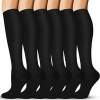 Chaussettes de compression sportives unisexe en coton tricoté imprimé, grande taille (15-20 mmHg), pour mollets larges, collection automne, vente en gros