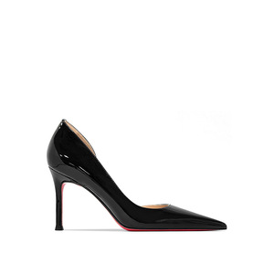 Escarpins de bureau pour femmes de haute qualité, noirs, à bout pointu, talons aiguilles de 8 cm, semelles rouges, découpes latérales, sexy et tendance, collection printemps - Product Image 5