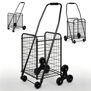 Heavy Duty Supermarket Grocery <b>Cart</b> 340L Wire Mesh Large Capacity Quiet Caster <b>Wheels</b> Rolling Retail Store Use Set Kit Pro - Product Image 3