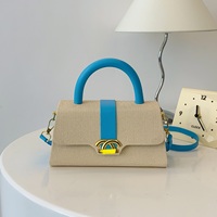 Sac à bandoulière de luxe pour femme en cuir PU de haute qualité, nouveau sac à main en paille tendance avec chaîne et lettres