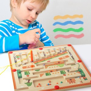 Nouvelle couleur numérique labyrinthe <span class=keywords><strong>Montessori</strong></span> jouet en bois champignon stylo labyrinthe <span class=keywords><strong>Maria</strong></span> marche perle jeu jouet pour enfants - Product Image 2